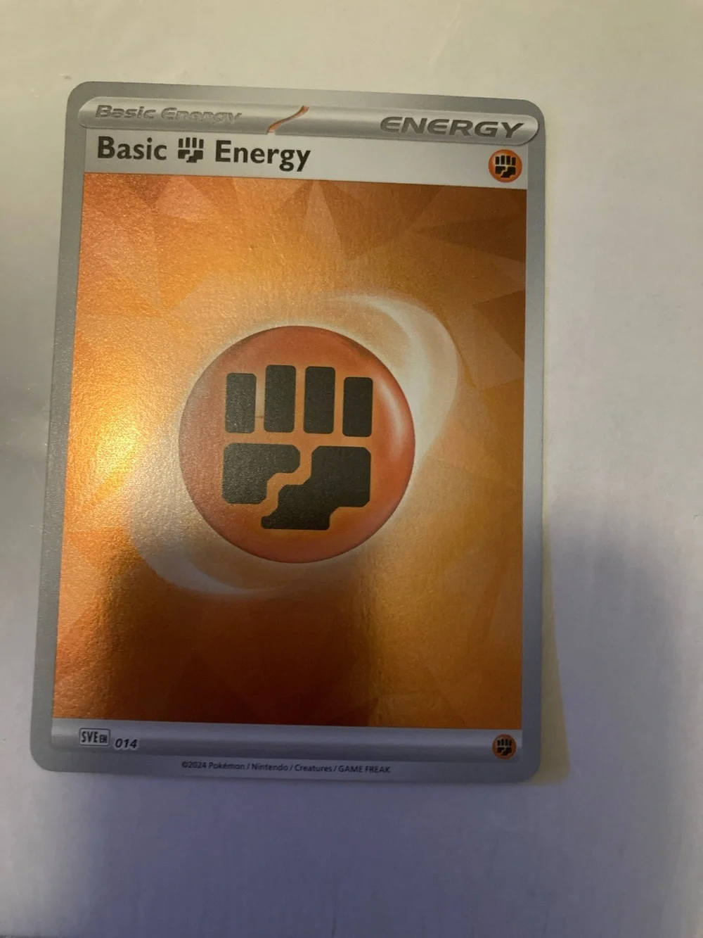 Pokemon Orange Basic Fighting Energy Card